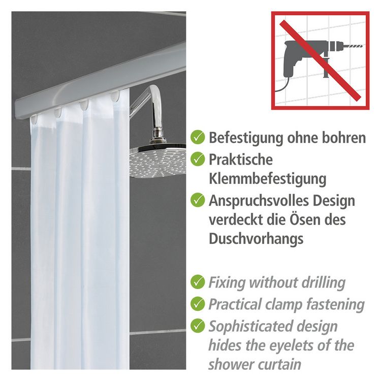 Produktbild: Teleskop-Duschschiene Mod. Era Chrom 75-125 cm, f&uuml;r Duschvorh&auml;nge