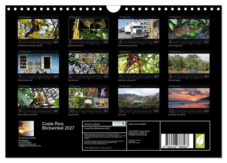 Produktbild: Costa Rica Blickwinkel 2027 (Wandkalender 2027 DIN A4 quer), CALVENDO Monatskalender