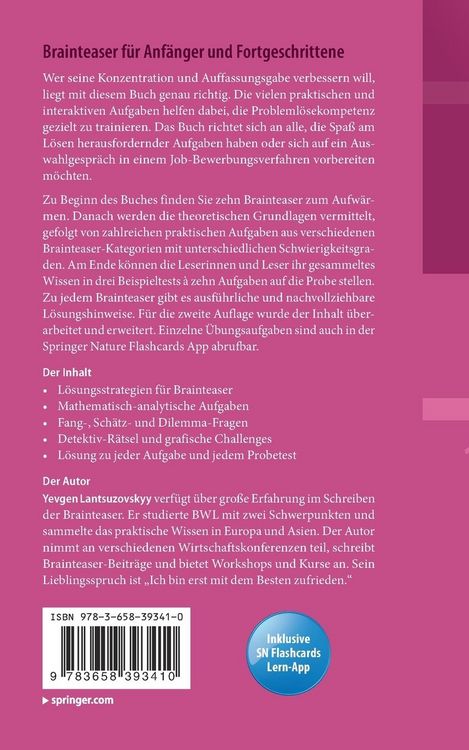 Produktbild: Brainteaser f&uuml;r Anf&auml;nger und Fortgeschrittene