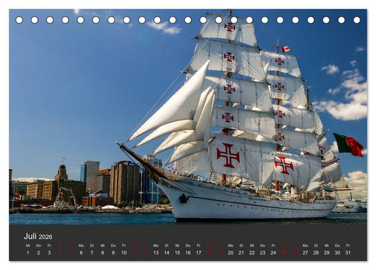 Produktbild: Windjammer-Regatta - Tall Ships Atlantic Challenge (Tischkalender 2026 DIN A5 quer), CALVENDO Monatskalender
