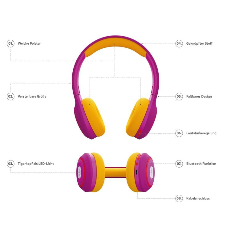 Produktbild: Tiger Media - Tigerbuddies Kinderkopfh&ouml;rer - Crazy Pink