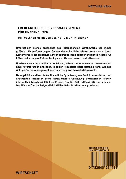 Produktbild: Erfolgreiches Prozessmanagement f&uuml;r Unternehmen. Mit welchen Methoden gelingt die Optimierung?