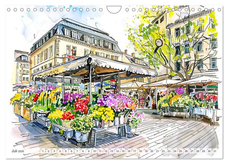 Produktbild: Berlin Impressionen - Kunstvolle Stadtansichten der Seele Berlins (Wandkalender 2026 DIN A4 quer), CALVENDO Monatskalender