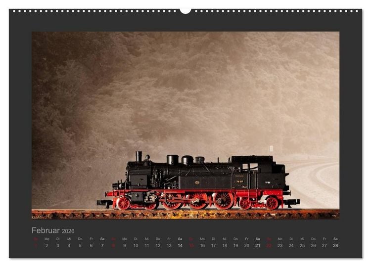 Produktbild: Dampflokomotiven in Spur N (Wandkalender 2026 DIN A2 quer), CALVENDO Monatskalender