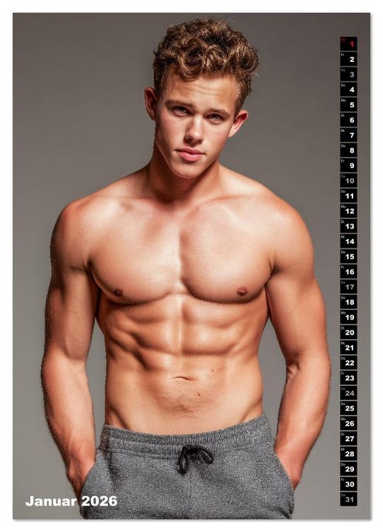 Produktbild: JUNG, SEXY, UNZENSIERT - M&auml;nner nackt in Shorts (hochwertiger Premium Wandkalender 2026 DIN A2 hoch), Kunstdruck in Hochglanz