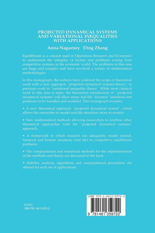 Produktbild: Projected Dynamical Systems and Variational Inequalities with Applications