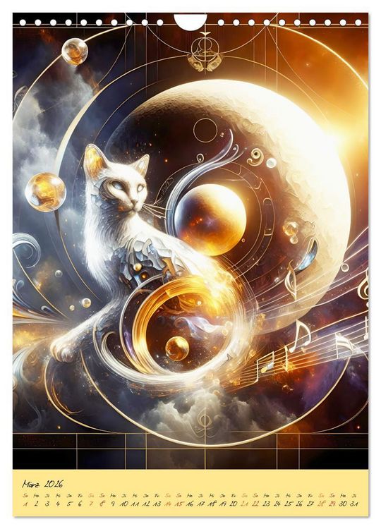 Produktbild: Katzen Mondlichtkonzert (Wandkalender 2026 DIN A4 hoch), CALVENDO Monatskalender