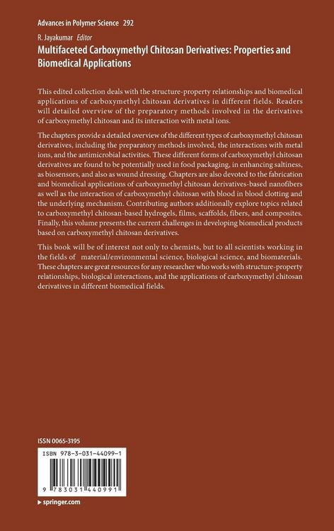Produktbild: Multifaceted Carboxymethyl Chitosan Derivatives: Properties and Biomedical Applications