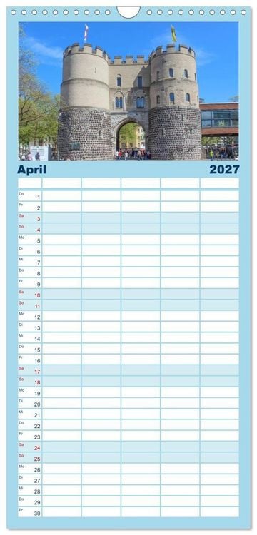 Produktbild: Familienplaner 2027 - Altes K&ouml;ln - Denkm&auml;ler und Historische Bauten mit 5 Spalten (Wandkalender, 21 x 45 cm) CALVENDO