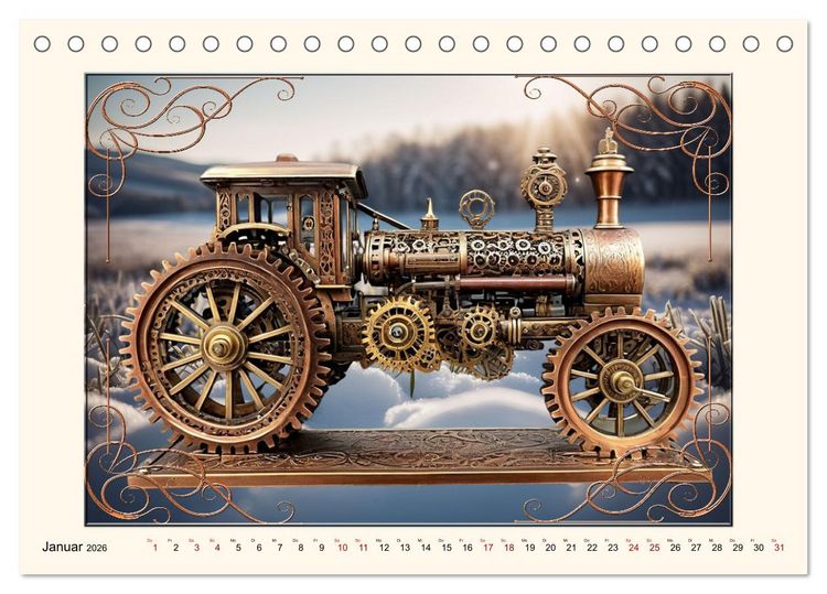 Produktbild: Steampunk Traktoren (Tischkalender 2026 DIN A5 quer), CALVENDO Monatskalender