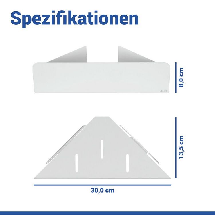 Produktbild: Turbo-Loc&reg; Eckablage Mod. Lizan Wei&szlig;, Befestigen ohne Bohren