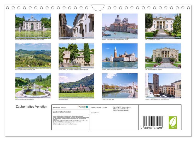 Produktbild: Zauberhaftes Venetien (Wandkalender 2026 DIN A4 quer), CALVENDO Monatskalender