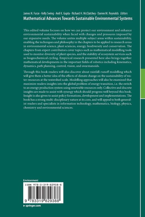 Produktbild: Mathematical Advances Towards Sustainable Environmental Systems