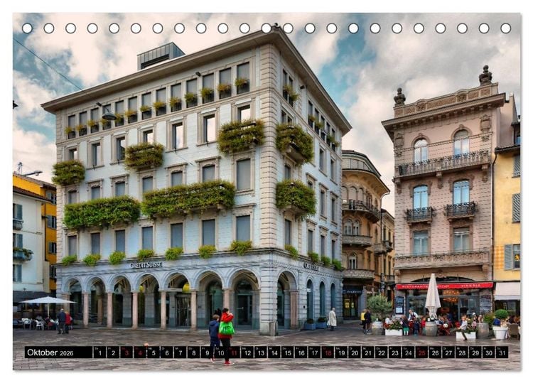 Produktbild: Lugano - Perle im Tessin (Tischkalender 2026 DIN A5 quer), CALVENDO Monatskalender