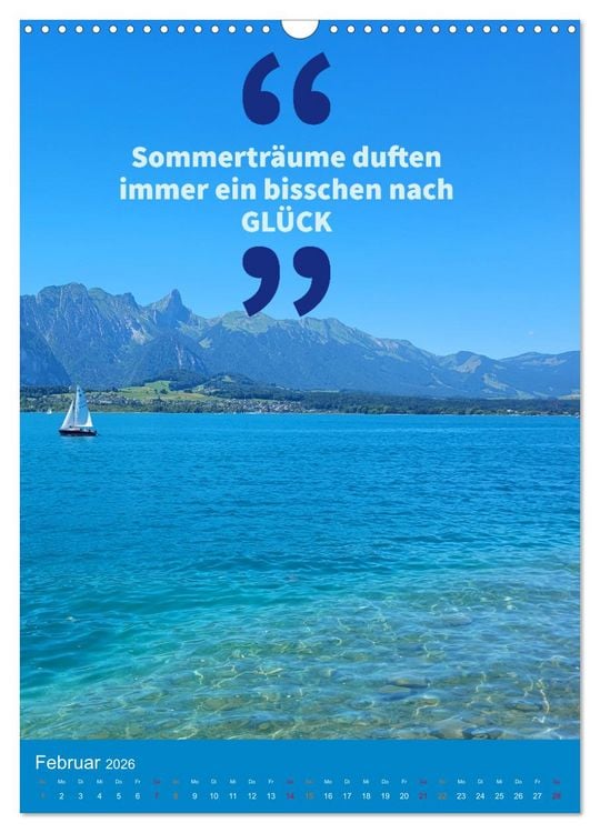 Produktbild: Verr&uuml;ckt nach SOMMER Urlaub- Auszeit - Spr&uuml;che (Wandkalender 2026 DIN A3 hoch), CALVENDO Monatskalender
