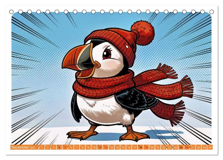 Produktbild: Papageientaucher - Comic (Tischkalender 2027 DIN A5 quer), CALVENDO Monatskalender