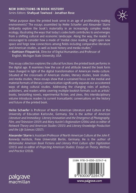 Produktbild: The Printed Book in Contemporary American Culture