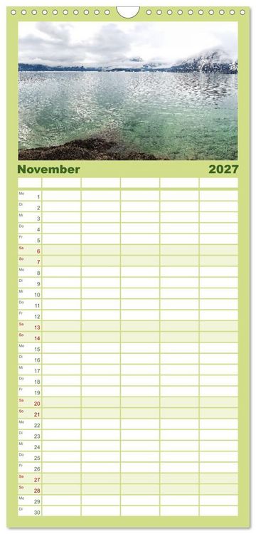 Produktbild: Familienplaner 2027 - Walchensee Panorama mit 5 Spalten (Wandkalender, 21 x 45 cm) CALVENDO
