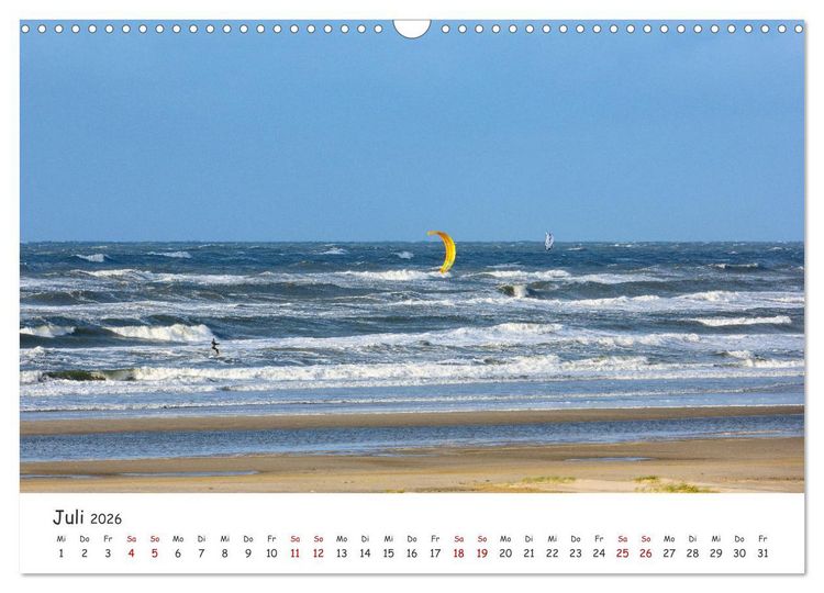 Produktbild: Nordsee, Meer, Strand und Wind (Wandkalender 2026 DIN A3 quer), CALVENDO Monatskalender
