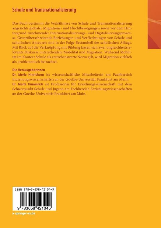 Produktbild: Schule und Transnationalisierung