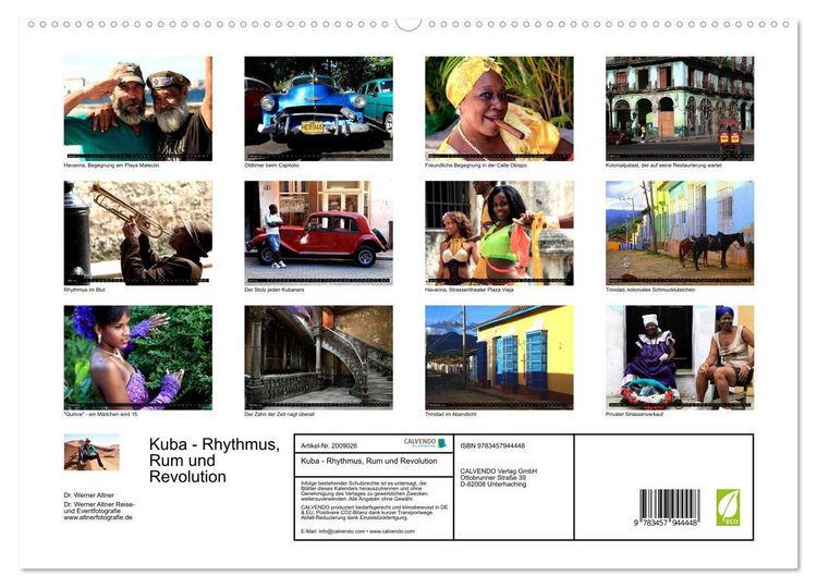 Produktbild: Kuba - Rhythmus, Rum und Revolution (hochwertiger Premium Wandkalender 2026 DIN A2 quer), Kunstdruck in Hochglanz