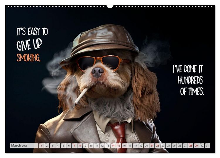 Produktbild: Crazy dogs COOL SAYINGS (Wall Calendar 2026 DIN A2 landscape), CALVENDO 12 Month Wall Calendar