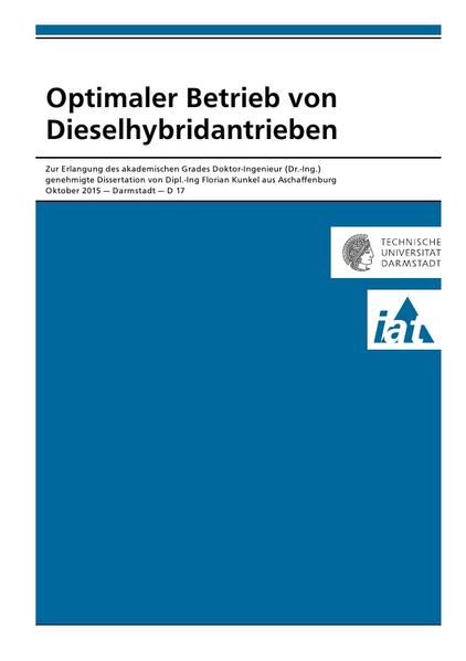 Produktbild: Optimaler Betrieb von Dieselhybridantrieben