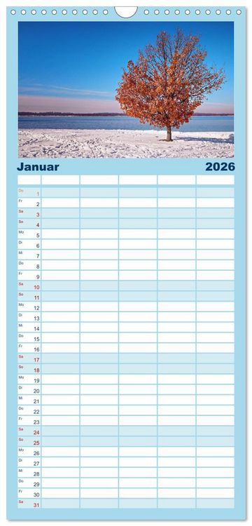Produktbild: Familienplaner 2026 - Mein Cospudener See mit 5 Spalten (Wandkalender, 21 x 45 cm) CALVENDO
