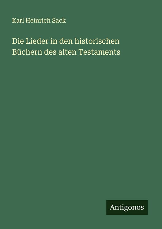 Produktbild: Die Lieder in den historischen B&uuml;chern des alten Testaments