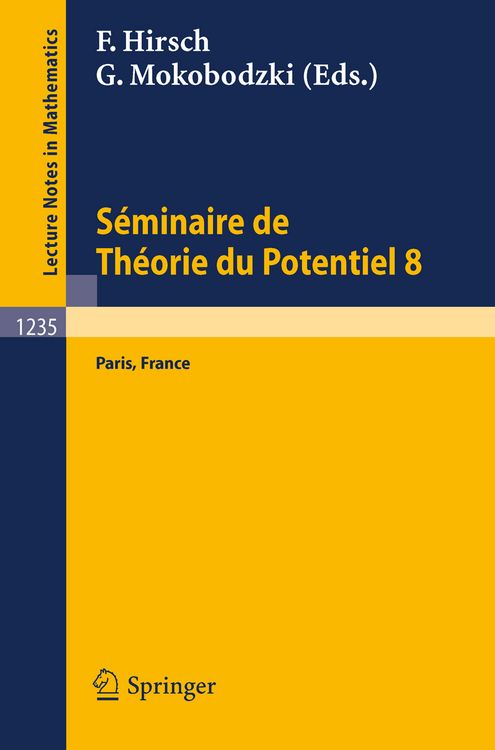 Produktbild: Se&eacute;minaire de Th&eacute;orie du Potentiel, Paris, No. 8