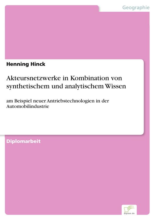 Produktbild: Akteursnetzwerke in Kombination von synthetischem und analytischem Wissen