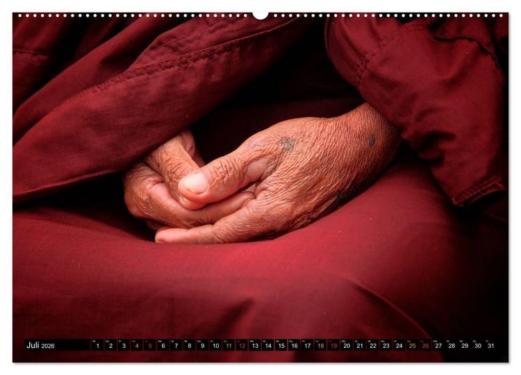 Produktbild: Buddhistische M&ouml;nche - das Leben f&uuml;r Buddha (hochwertiger Premium Wandkalender 2026 DIN A2 quer), Kunstdruck in Hochglanz