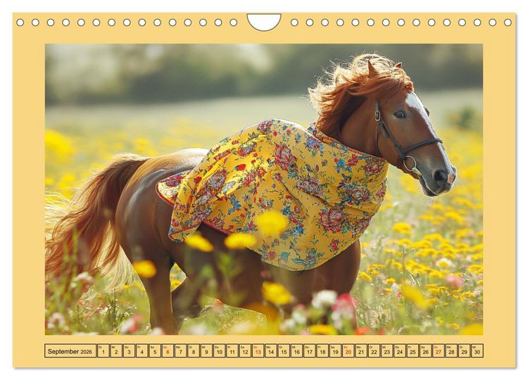 Produktbild: Pferde-Fashion. Modische Highlights auf Hufen (Wandkalender 2026 DIN A4 quer), CALVENDO Monatskalender
