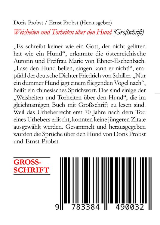 Produktbild: Weisheiten und Torheiten &uuml;ber den Hund