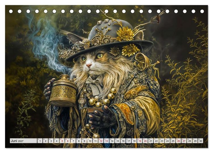 Produktbild: Steampunk Fabelwelten - Magische Kreaturen in Fantasiewelten (Tischkalender 2027 DIN A5 quer), CALVENDO Monatskalender