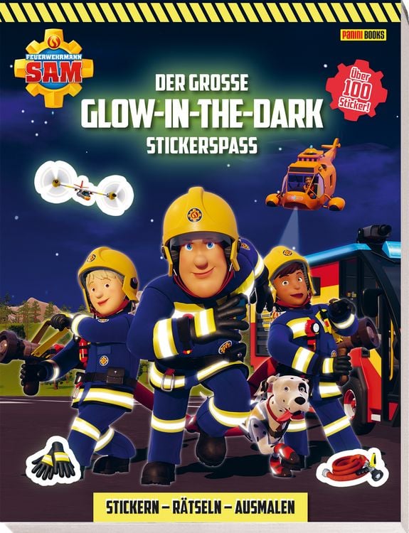 Produktbild: Feuerwehrmann Sam: Der gro&szlig;e Glow-in-the-Dark Stickerspa&szlig;: Stickern - R&auml;tseln - Ausmalen