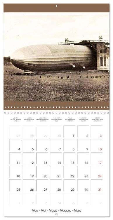 Produktbild: Airships &ndash; Zeppelins on historic postcards (Wall Calendar 2026 12 &times; 12 Inch) CALVENDO 12 Month Wall Calendar