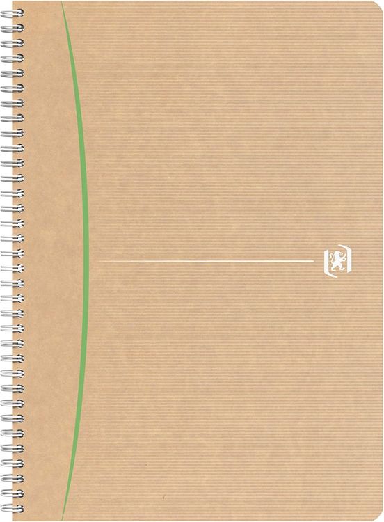 Produktbild: OXFORD Notizbuch Touareg A4, liniert, 180 Seiten, recyceltes Papier, Spiralbindung, Einband, Kraftpapier, zuf&auml;llige Farbauswahl sortiert