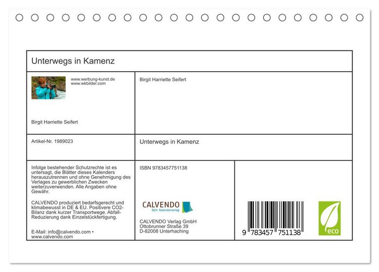 Produktbild: Unterwegs in Kamenz (Tischkalender 2026 DIN A5 quer), CALVENDO Monatskalender