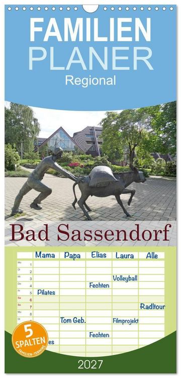 Produktbild: Familienplaner 2027 - Bad Sassendorf mit 5 Spalten (Wandkalender, 21 x 45 cm) CALVENDO