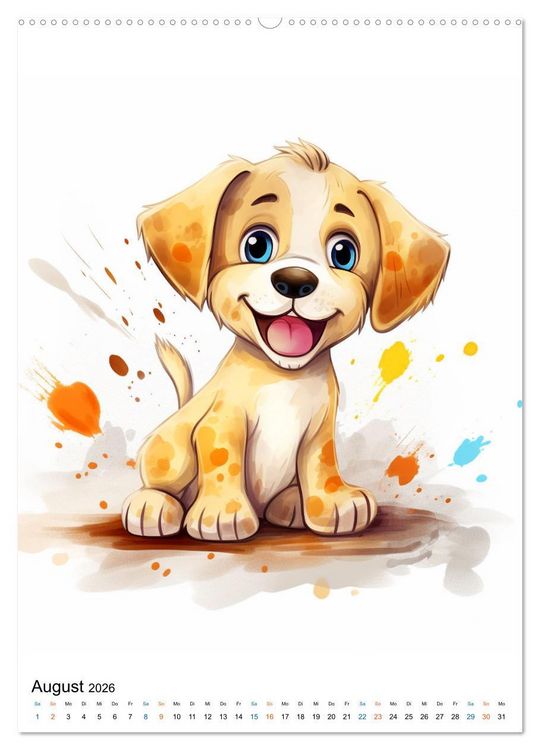 Produktbild: Verspielte Hunde (Wandkalender 2026 DIN A2 hoch), CALVENDO Monatskalender