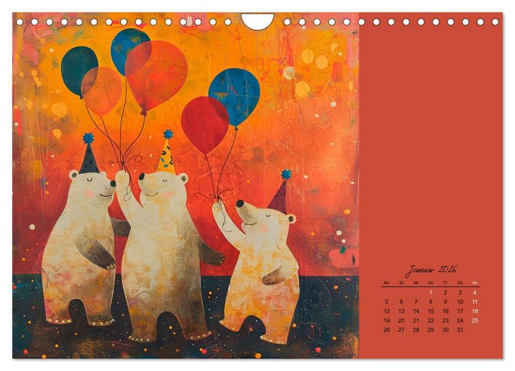 Produktbild: Wenn Tiere feiern (Wandkalender 2026 DIN A4 quer), CALVENDO Monatskalender