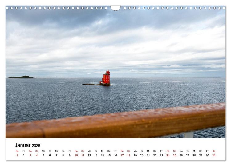 Produktbild: Hurtigruten - Bezaubernde Sch&ouml;nheit der norwegischen K&uuml;ste (Wandkalender 2026 DIN A3 quer), CALVENDO Monatskalender