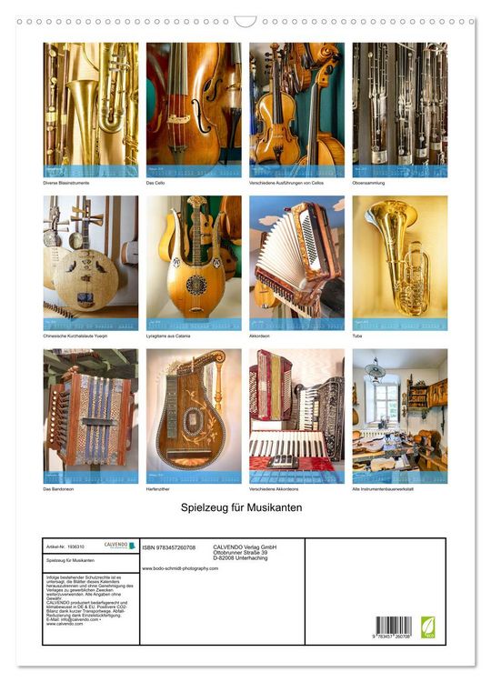 Produktbild: Spielzeug f&uuml;r Musikanten (Wandkalender 2026 DIN A2 hoch), CALVENDO Monatskalender