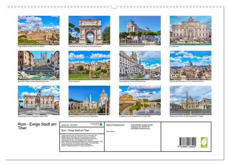 Produktbild: Rom - Ewige Stadt am Tiber (hochwertiger Premium Wandkalender 2027 DIN A2 quer), Kunstdruck in Hochglanz