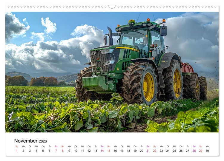 Produktbild: Traktoren Power (hochwertiger Premium Wandkalender 2026 DIN A2 quer), Kunstdruck in Hochglanz