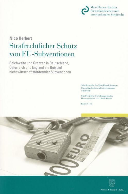 Produktbild: Strafrechtlicher Schutz von EU-Subventionen.