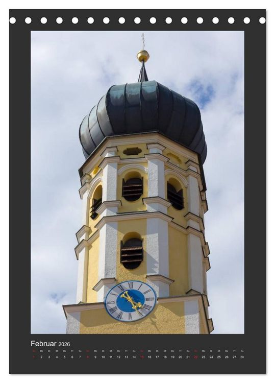 Produktbild: Kircht&uuml;rme im Landkreis F&uuml;rstenfeldbruck (Tischkalender 2026 DIN A5 hoch), CALVENDO Monatskalender