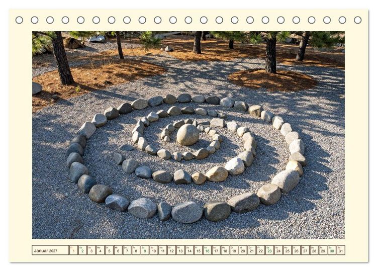 Produktbild: Gestaltete Stille - Wo die Natur zur Skulptur wird (Tischkalender 2027 DIN A5 quer), CALVENDO Monatskalender