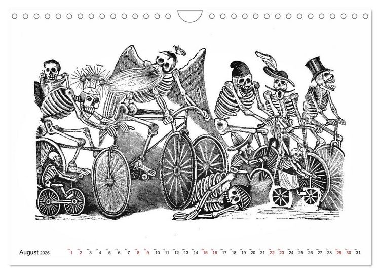 Produktbild: Calaveras - Totenk&ouml;pfe und Skelette (Wandkalender 2026 DIN A4 quer), CALVENDO Monatskalender